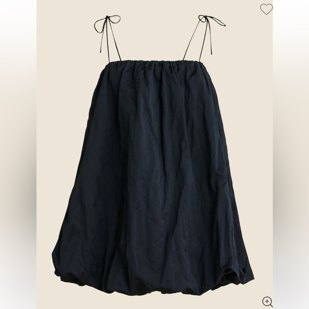 J Crew Mini Bubble Dress - Black Satin, size 4